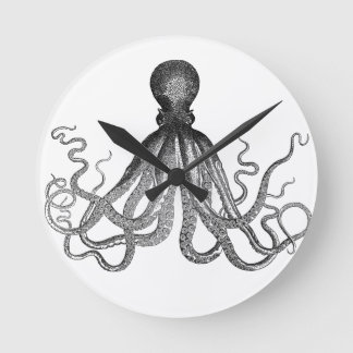 Octopus.png Runde Wanduhr