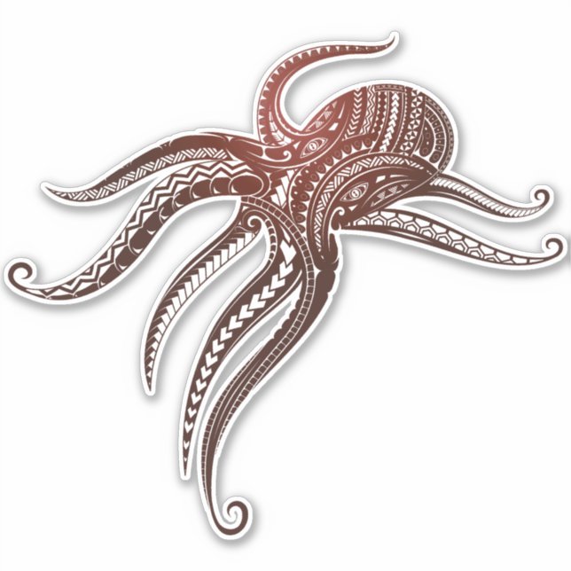 OCTOPUS POLYNESIAN TRIBAL AUFKLEBER (Vorderseite)