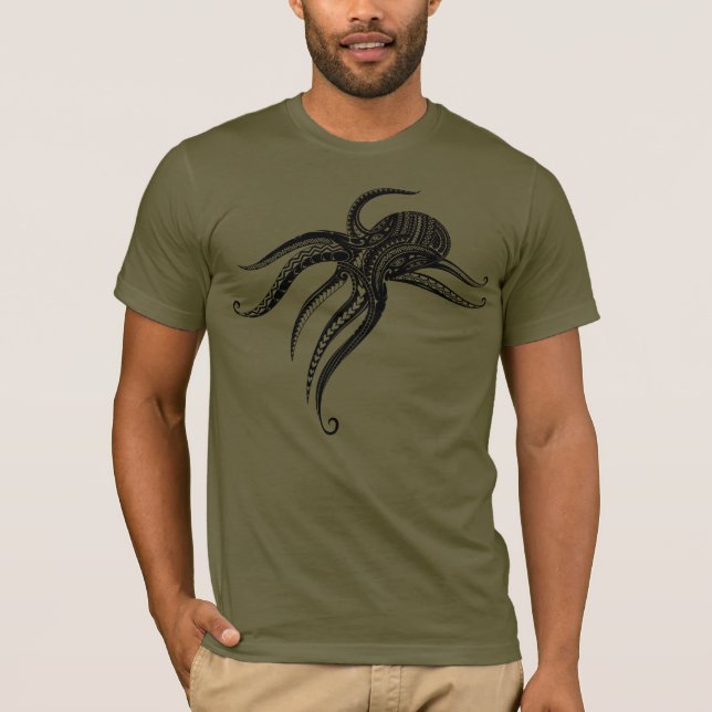 OCTOPUS POLYNESIAN TRIBAL Blank T-Shirt (Vorderseite)