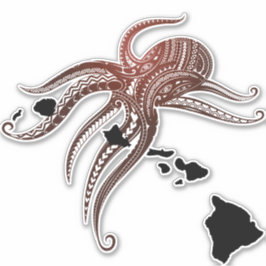 OCTOPUS POLYNESIAN TRIBAL HAWAII ISLANDS AUFKLEBER