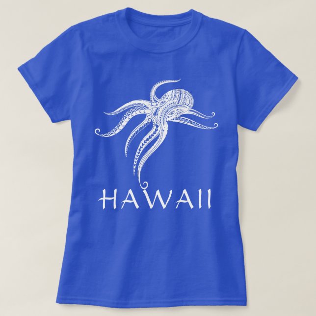 OCTOPUS POLYNESIAN TRIBAL HAWAII Was T-Shirt (Design vorne)