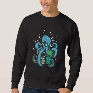 Octopus Reader Bookworm Deep Sea Kraken Literatur Sweatshirt