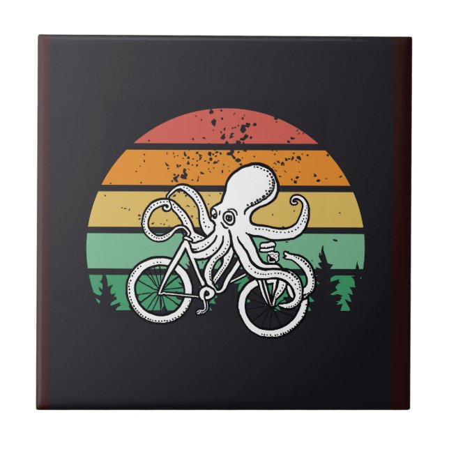 Octopus Reiten Fliese (Vorderseite)