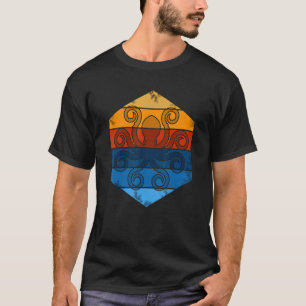 Octopus Retro Vintager 60er 70er Sunset Sea Animal T-Shirt