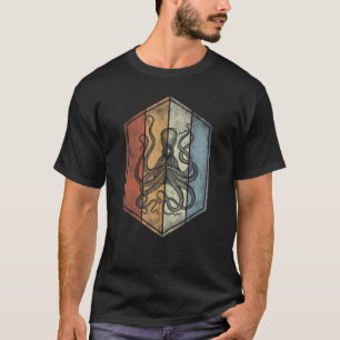 Octopus Retro Vintager Meeresbiologe T-Shirt