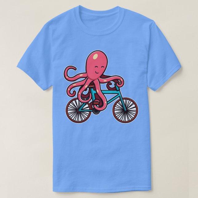 Octopus Riding Fahrradtopus Designgeschenke für zw T-Shirt (Design vorne)