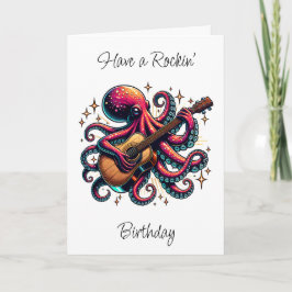 Octopus Rockin' Out to Your Oncle's Birthday Karte