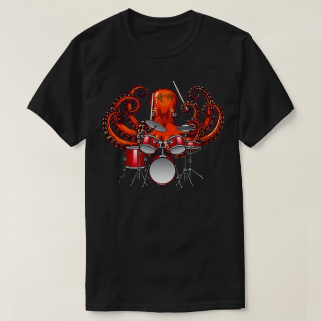 Octopus Rockstar als T-Shirt (Design vorne)