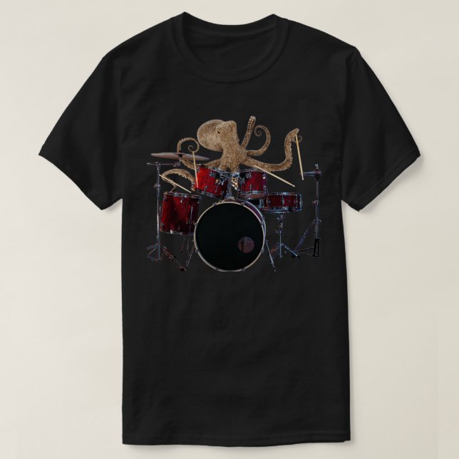 Octopus Roter Trommler Mens Geschenk Trommler Octo T-Shirt (Design vorne)