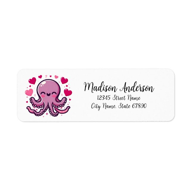 Octopus-Rücksendeadressen-Aufkleber (Vorne)