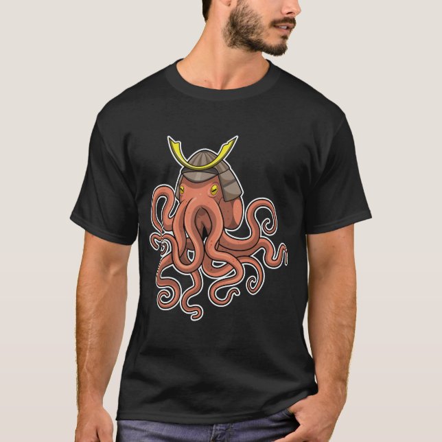 Octopus Samurai Martial Arts T-Shirt (Vorderseite)