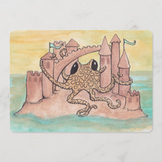 Octopus & Sandcastle Einladung
