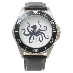 OCTOPUS.  SCHWARZES OCTOPUS. ARMBANDUHR