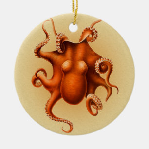 Octopus Sea Monster Kreatur Cephalapod Vintag Keramik Ornament