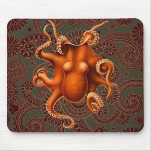 Octopus Sea Monster Kreatur Cephalapod Vintag Mousepad