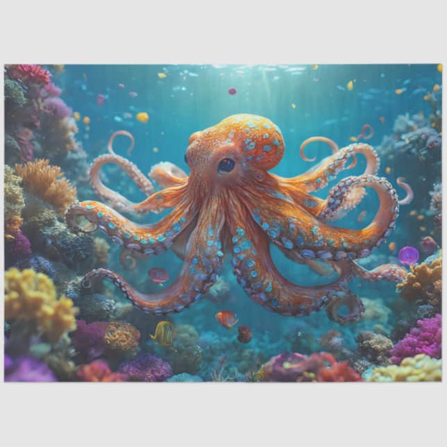 Octopus Sea Tissue Paper Seidenpapier (Vorderseite)