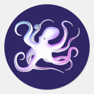 Octopus-Silhouette Runder Aufkleber