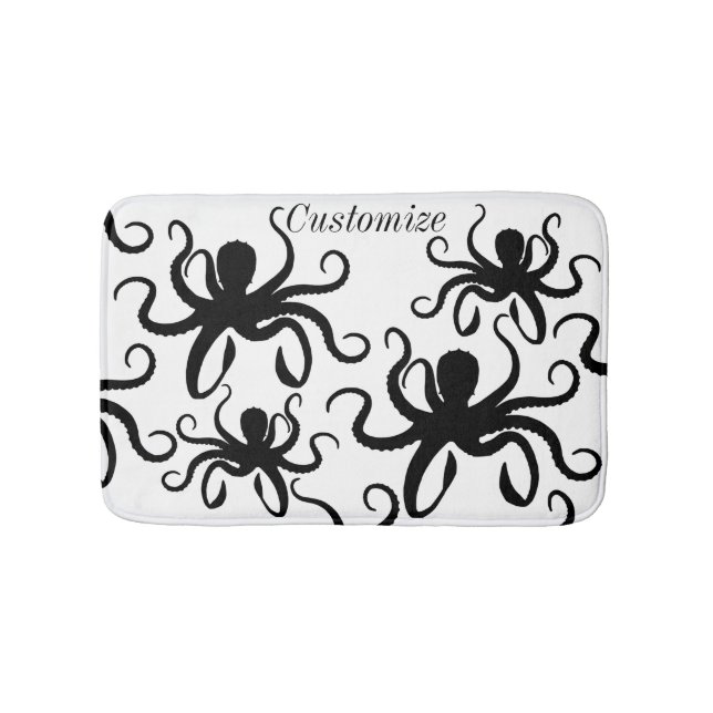 Octopus Silhouette Thunder_Cove Badematte (Vorderseite)