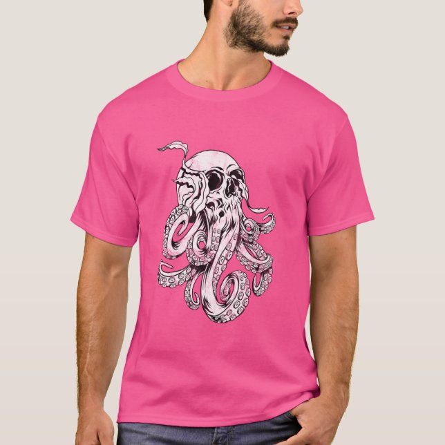 Octopus Skull Monster Kraken Cthulhu Skull für Män T-Shirt (Vorderseite)