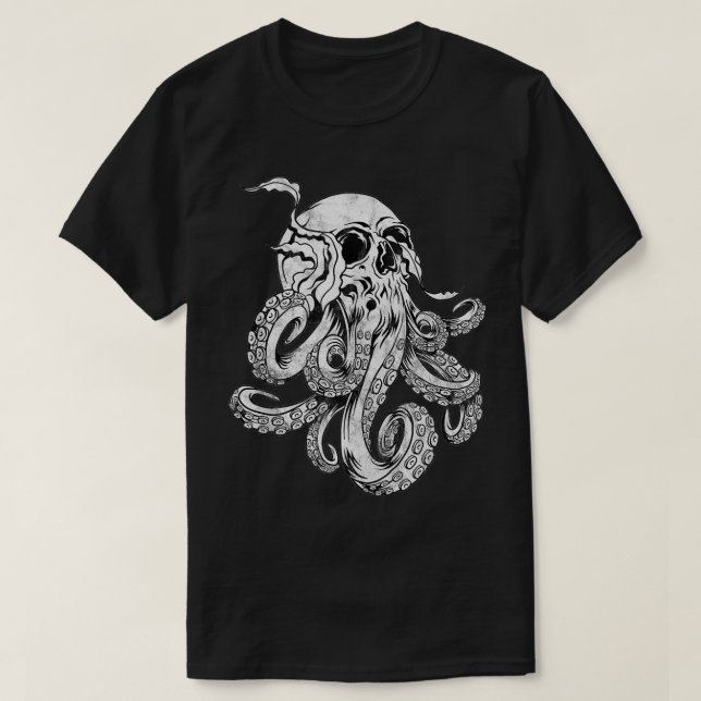 Octopus Skull Monster Kraken Cthulhu Skull für Män T-Shirt (Design vorne)