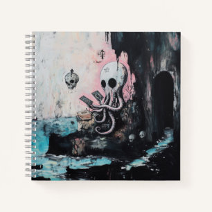 Octopus Skull Tarot Oracle Cards Hexy AI Art Notizbuch
