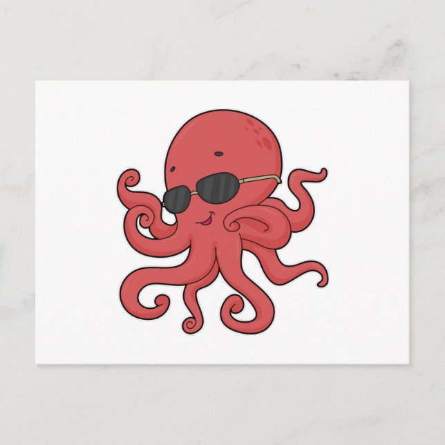 Octopus-Sonnenbrille Postkarte (Vorderseite)