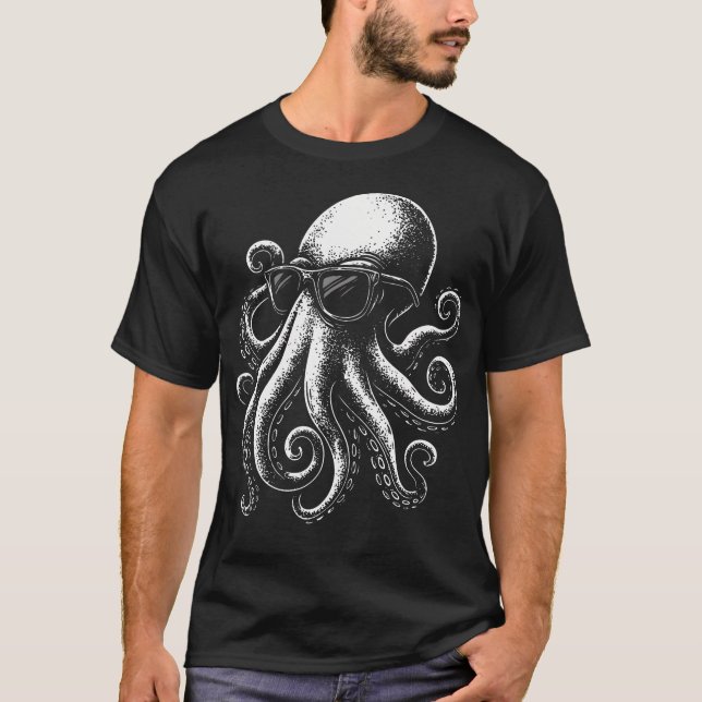 Octopus Sonnenbrille T-Shirt (Vorderseite)
