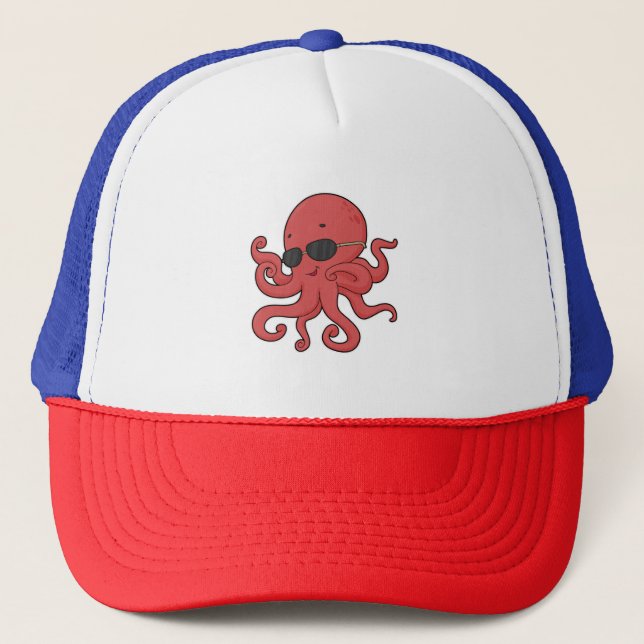 Octopus-Sonnenbrille Truckerkappe (Vorderseite)