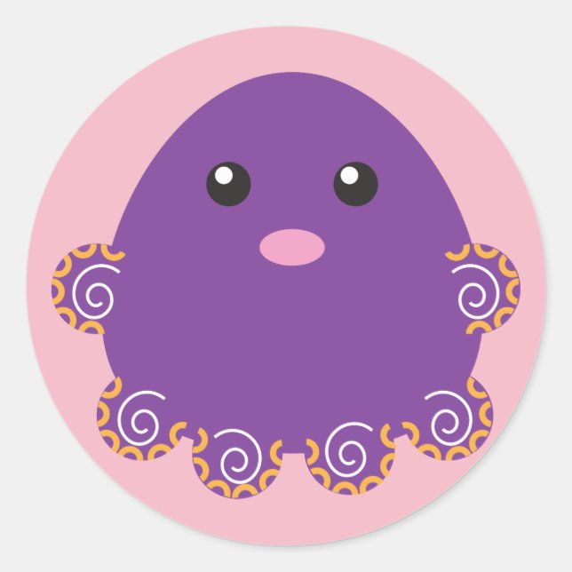 Octopus-Sticker Runder Aufkleber (Vorderseite)