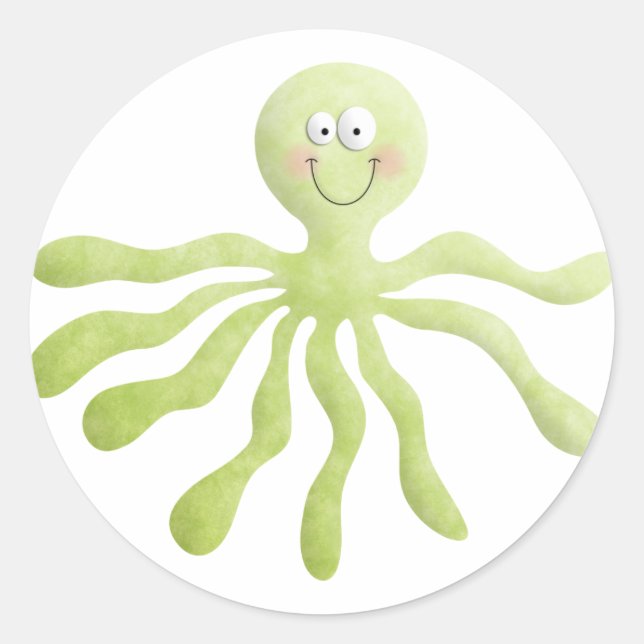 Octopus-Sticker Runder Aufkleber (Vorderseite)