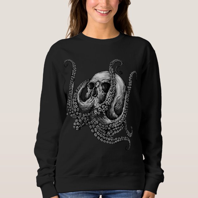 Octopus Sugar Skull Graphic T - Shirt (Vorderseite)