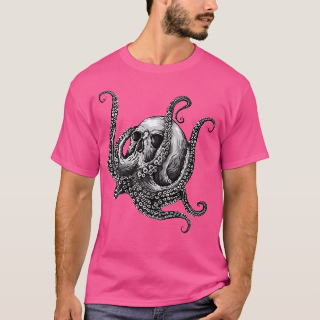 Octopus Sugar Skull Graphic T-Shirt (Vorderseite)