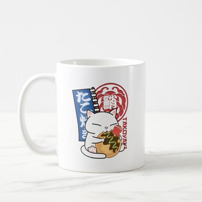 Octopus Takoyaki Cat Kaffeetasse (Links)