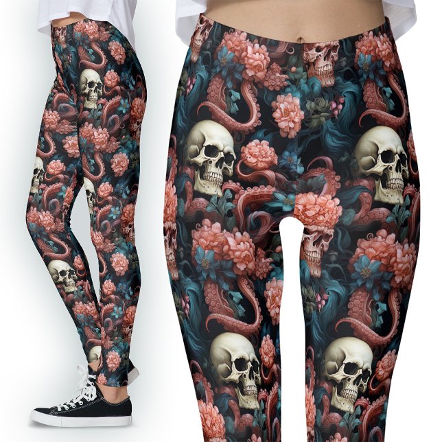 Octopus Tentacles and Skulls Alternative Gothic Leggings (Von Creator hochgeladen)