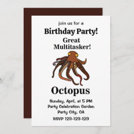 Octopus Tentacles Great Multitasker Funny Birthday Einladung