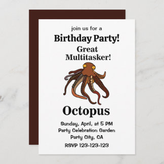 Octopus Tentacles Great Multitasker Funny Birthday Einladung