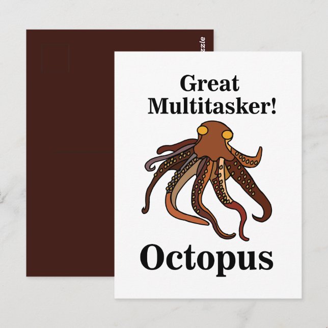 Octopus Tentacles Multitasker Funny Postkarte (Vorne/Hinten)