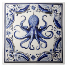 Octopus Thema Blau und Weißer Ozean Beach House