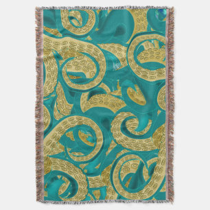 Octopus Throw Blanket Art Design Decke