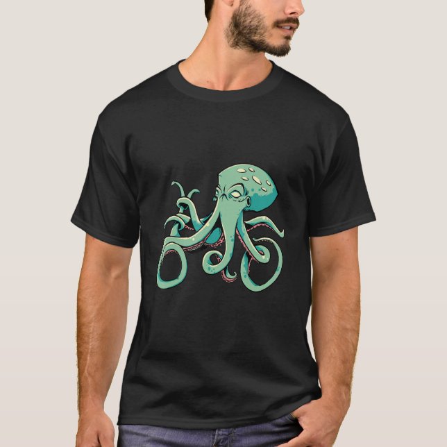 Octopus-Tier-Motif T-Shirt (Vorderseite)