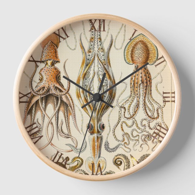 Octopus-Tintenfisch Gamochonia von Ernst Haeckel Uhr (Vorderseite)