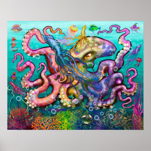 Octopus Tintenfisch Poster
