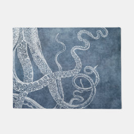 Octopus Twilight Blue Denim Wasserfarbe Kunst Fußmatte