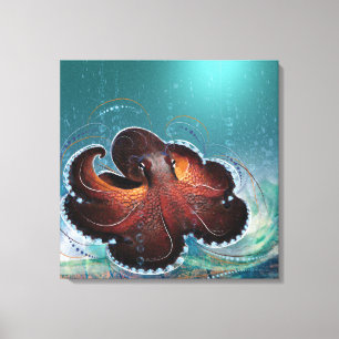 OCTOPUS - überzogene Canvas Leinwanddruck
