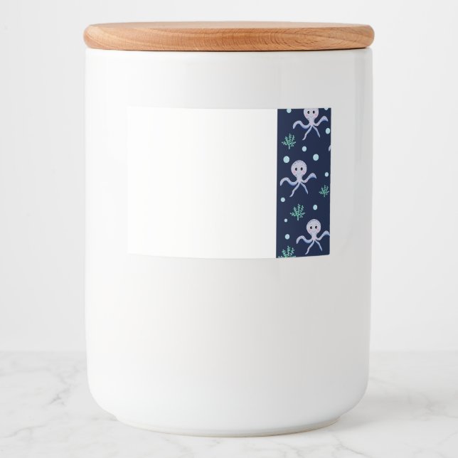 Octopus under the sea kids pattern lebensmitteletikett (Vorderseite)