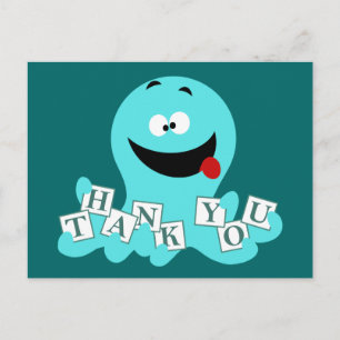 Octopus Vielen Dank Postkarte