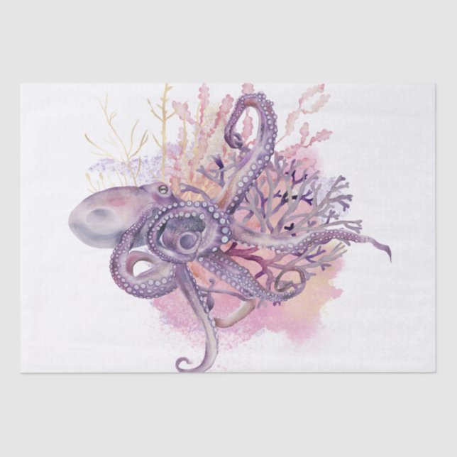 Octopus Wasserfarbe Seidenpapier (Vorderseite)
