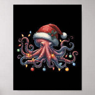 Octopus WeihnachtsLICHT Octopus Animus Poster