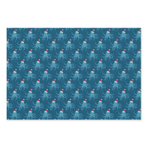 Octopus Weihnachtsmannmütze Blue Holiday Animal Ch