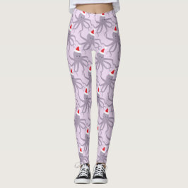 Octopus-Weihnachtsmannmütze Lila Weihnachten Leggings